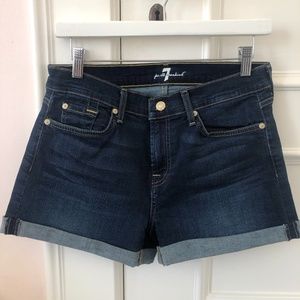 7 for All Mankind Jean Shorts with Rolled Hem